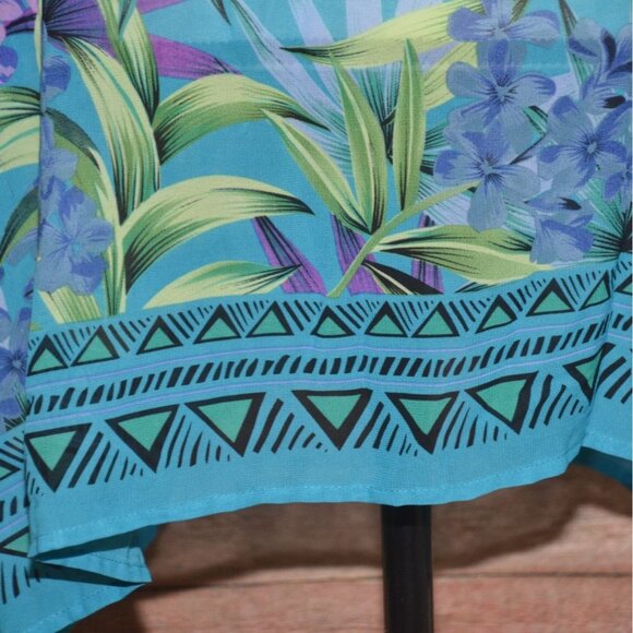 Catherines Womens 1X Tropical Floral Lace Blouse Top Sheer Vacation Beach Cruise - Picture 9 of 11